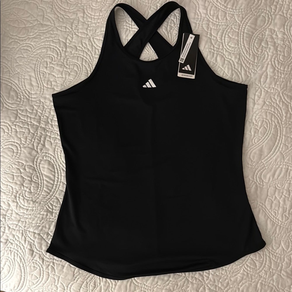 Adidas Maternity Black Fitted Sleeveless Tank Top NWT Excellent Condition Sz. Lg